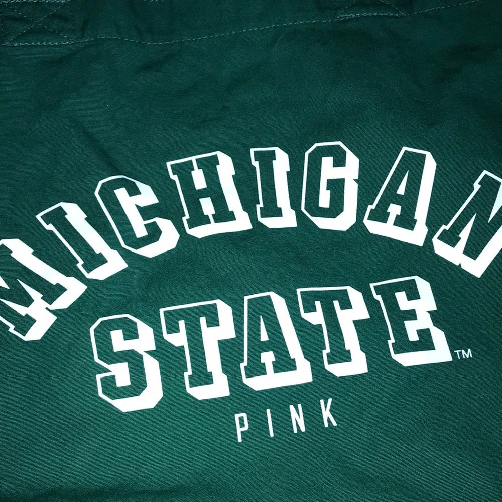 Michigan State Green Canvas‎ Tote by PINK
